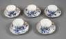 Meissen fünf Mokkatassen Blaue Blume
