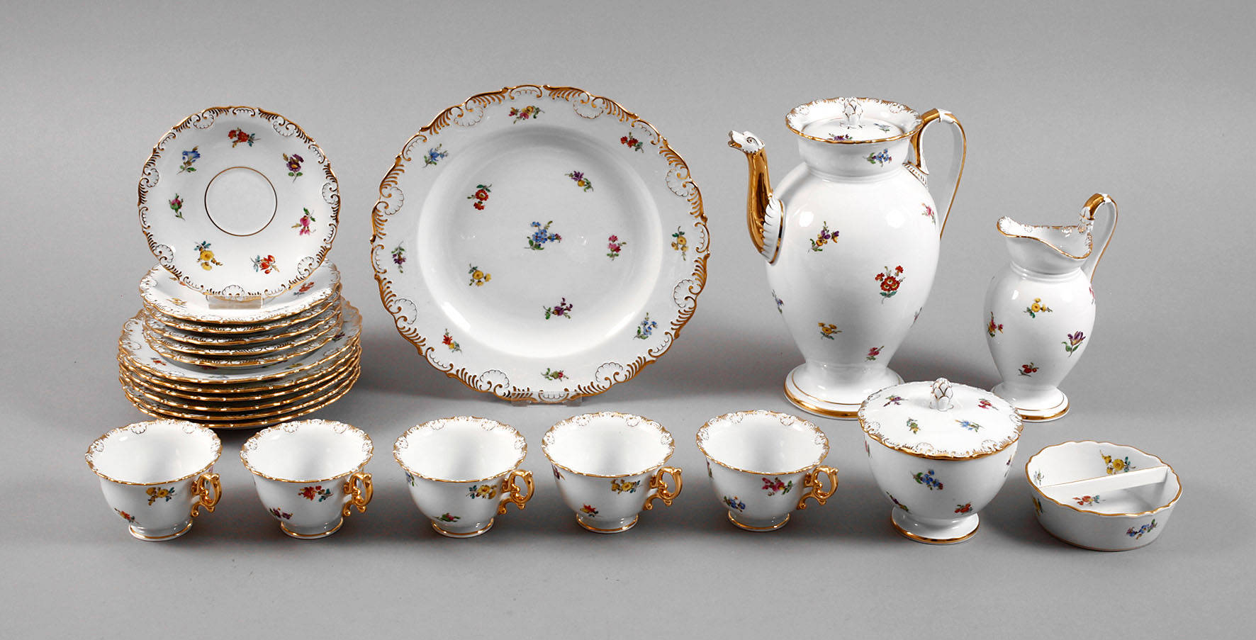 Meissen Kaffeeservice Streublümchendekor