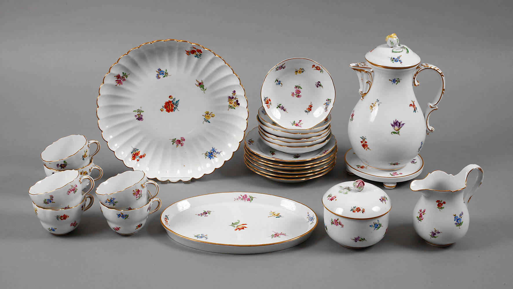 Meissen Kaffeeservice Streublümchendekor