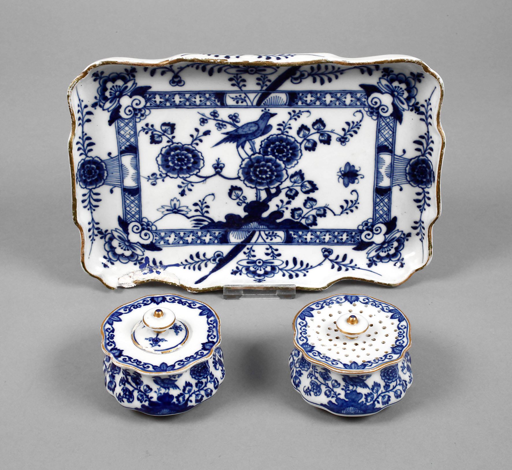 Meissen Schreibset ”Fels und Vogel”