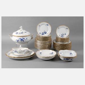 Meissen Speiseservice ”Blaue Blume mit Goldgräsern”