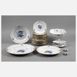 Meissen Speiseservice „Blaue Blume“ mit Gold