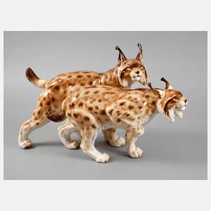 Hutschenreuther große Luchsgruppe