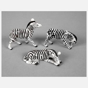 Metzler & Ortloff drei Miniatur-Zebras