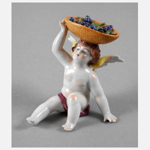 Volkstedt Putto mit Traubenkorb
