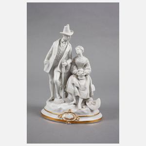 Vier Teile Biskuitporzellan