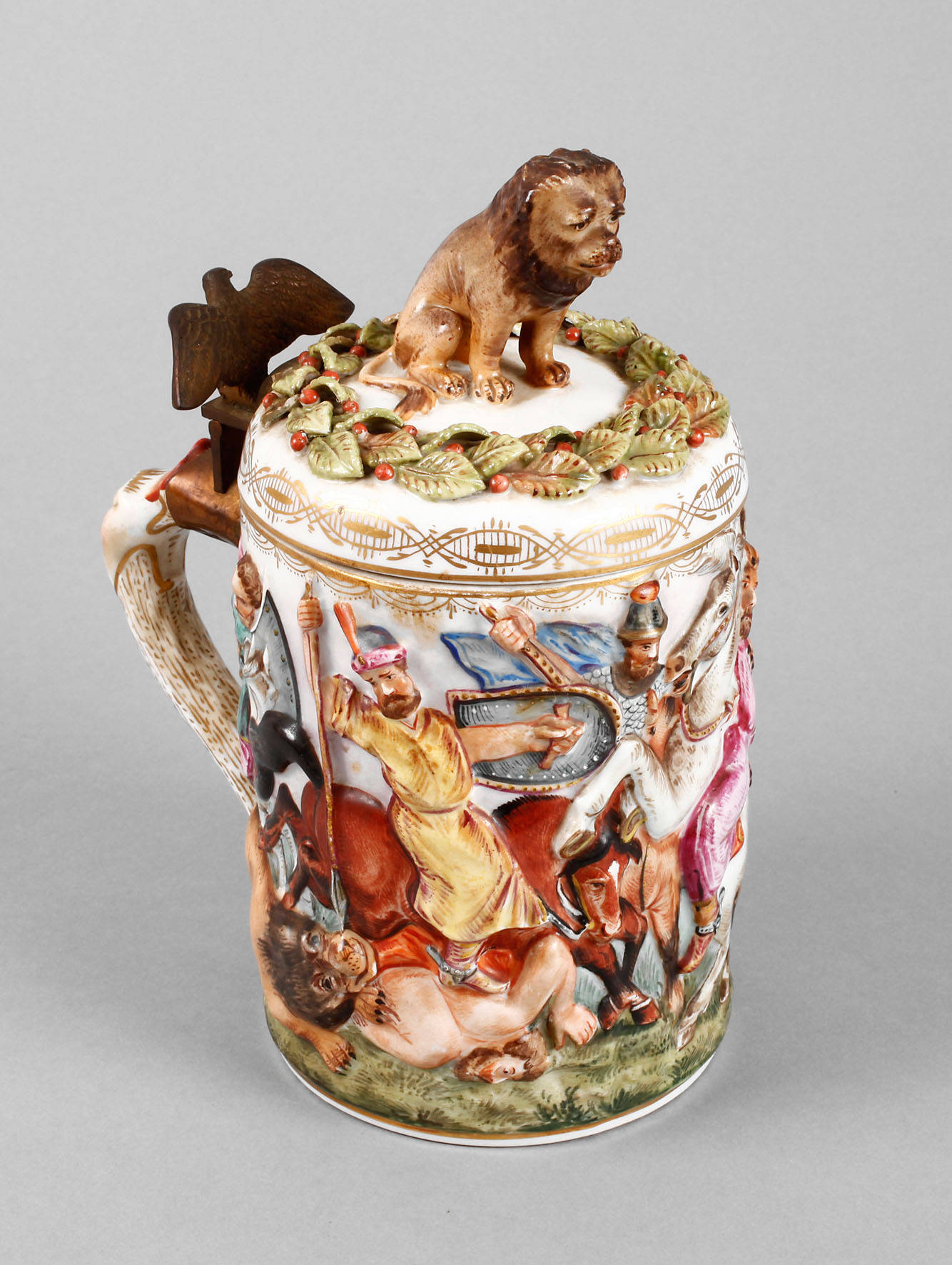 Walzenkrug Löwenjagd