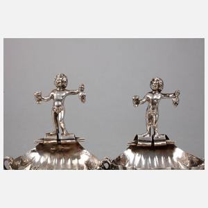 Silber Paar figürliche Salieren
