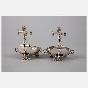 Silber Paar figürliche Salieren