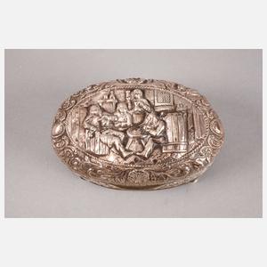 Silberdose mit Trinkerszene