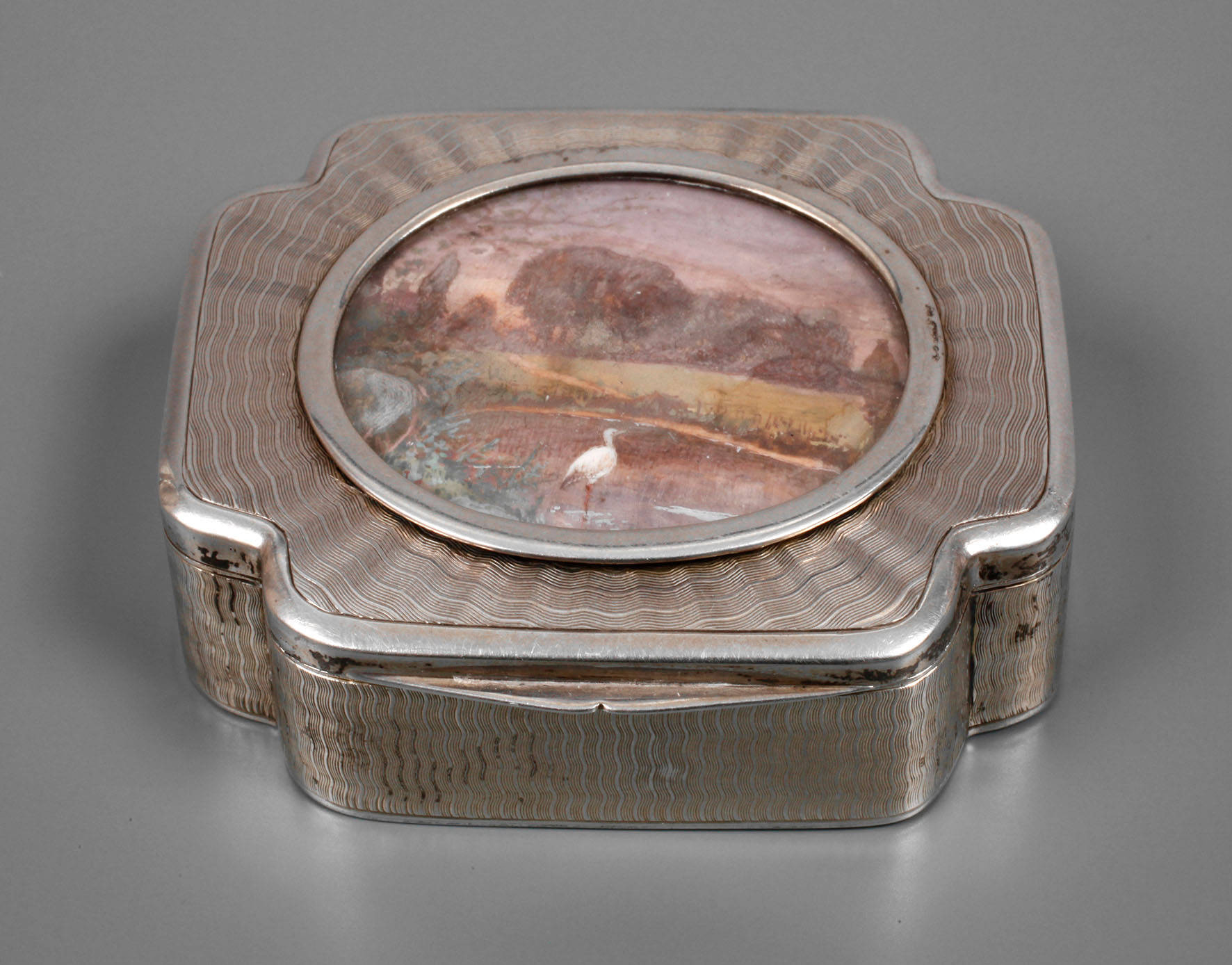 Silber Schnupftabakdose Miniaturmalerei
