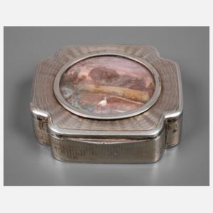 Silber Schnupftabakdose Miniaturmalerei