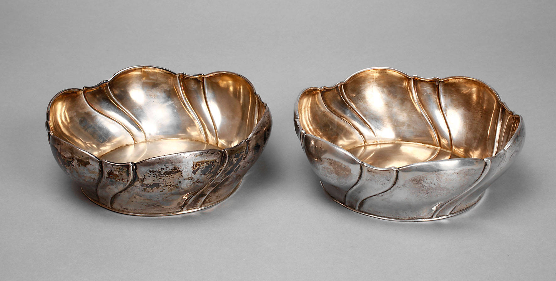 Paar Silberschalen Art déco