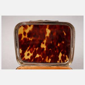 Silber Zigarettendose mit Schildpattdeckel