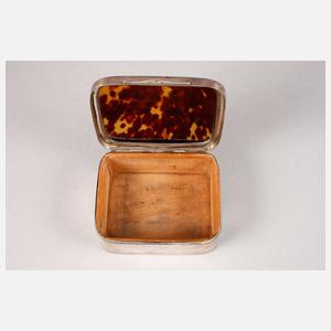 Silber Zigarettendose mit Schildpattdeckel