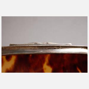 Silber Zigarettendose mit Schildpattdeckel