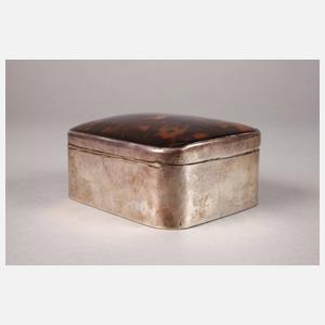 Silber Zigarettendose mit Schildpattdeckel