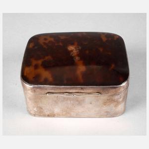 Silber Zigarettendose mit Schildpattdeckel
