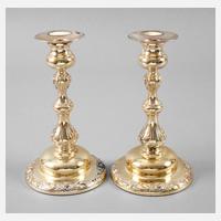 Paar Silberleuchter mit Rosendekor111