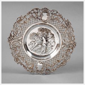 Silberteller mit Putten