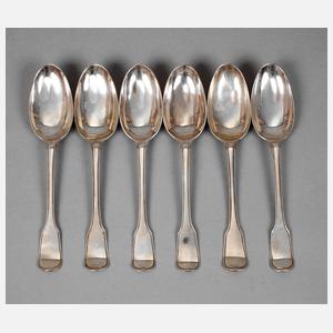 Sechs barocke Silberlöffel