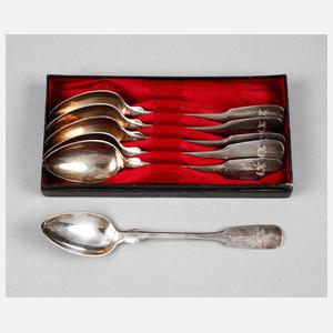 Silber sechs Kaffeelöffel Geigenbachdekor