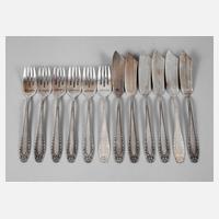 Fischbesteck mit Blütenmuster111