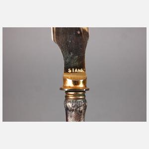 Silber feines jagdliches Vorlegebesteck