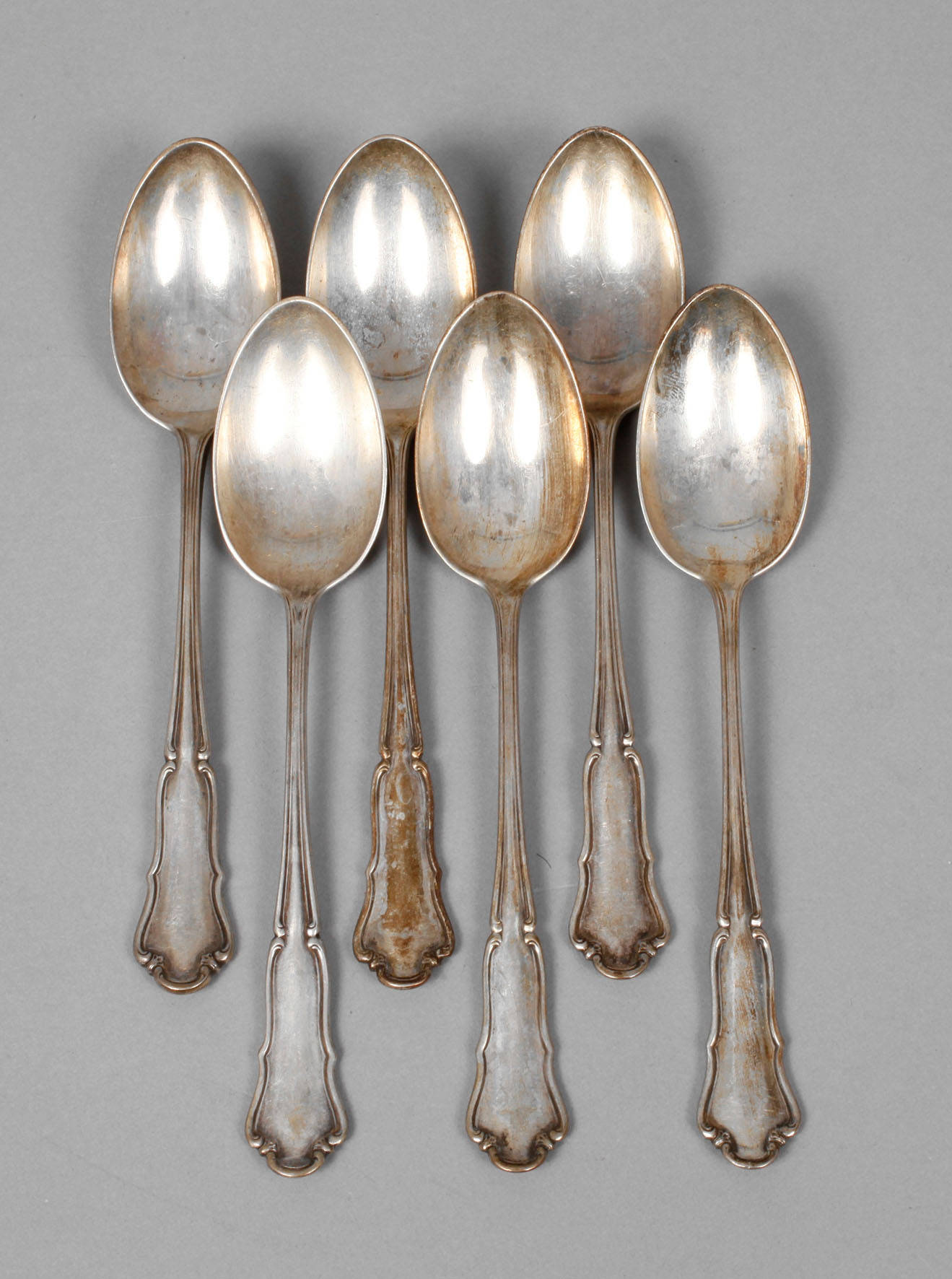Sechs Kaffeelöffel Silber