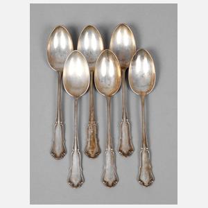 Sechs Kaffeelöffel Silber