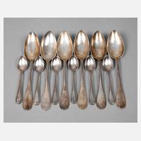 Sechs Kaffeelöffel und sechs Speiselöffel Art déco111