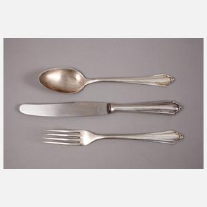 Silber großes Menübesteck Art déco