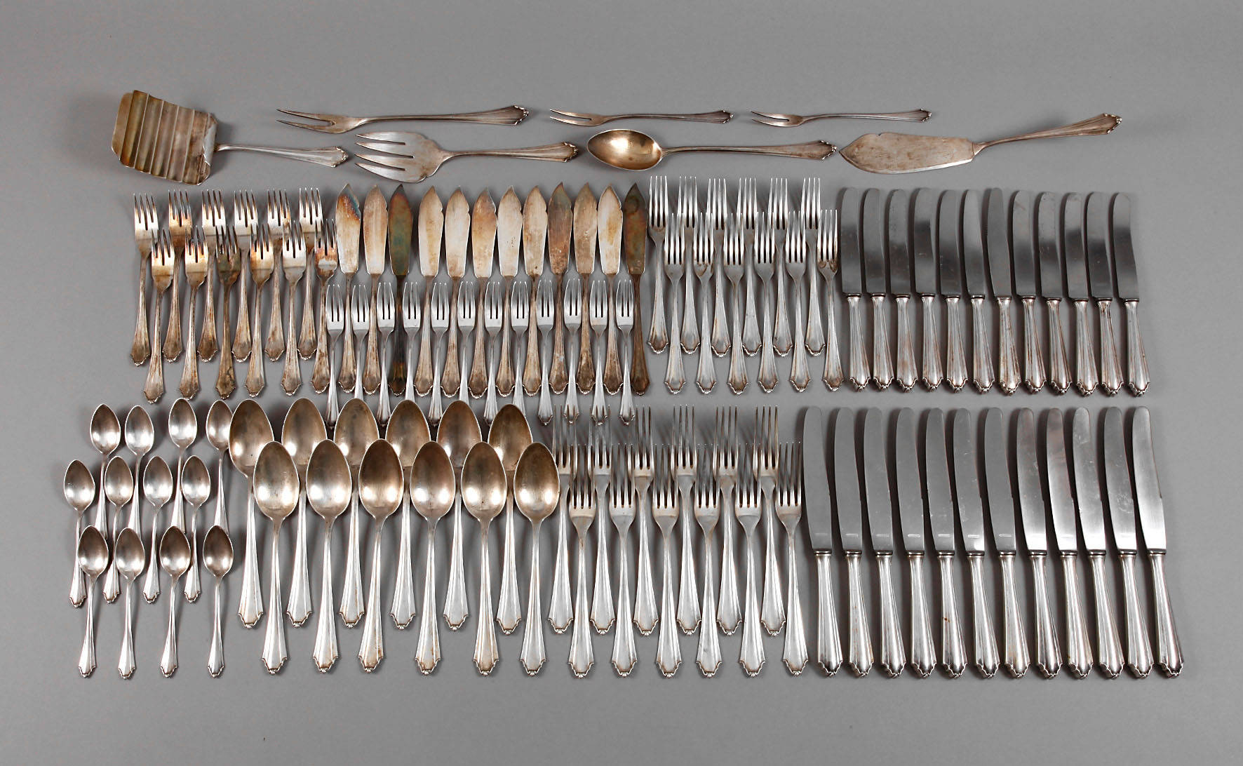 Silber großes Menübesteck Art déco