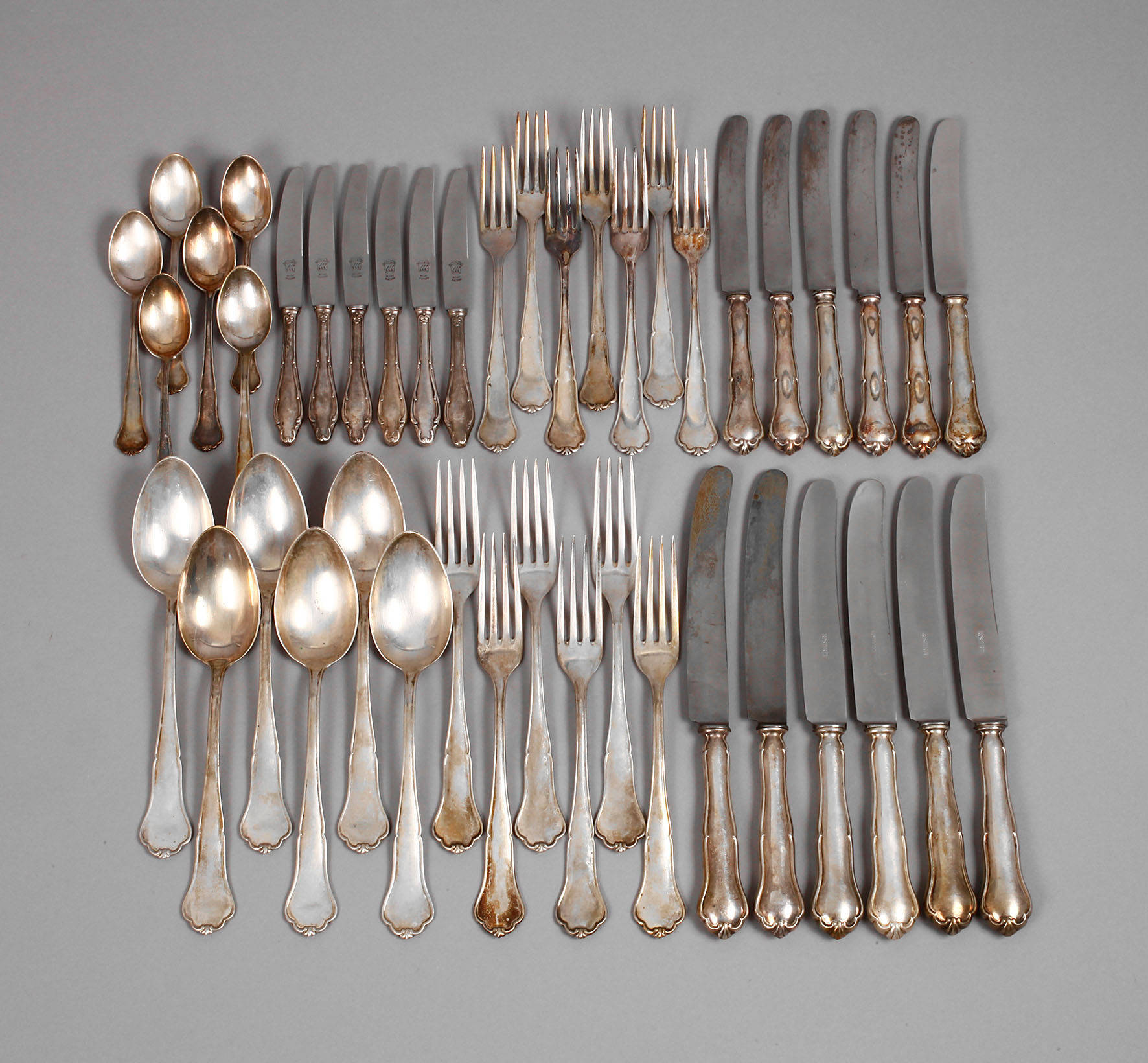 Silberbesteck für sechs Personen