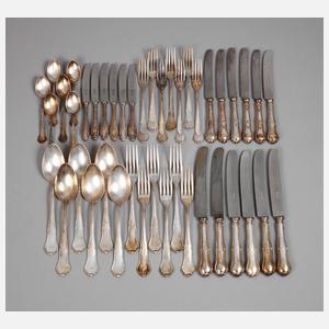 Silberbesteck für sechs Personen