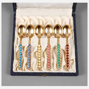 Sechs Mokkalöffel im Etui