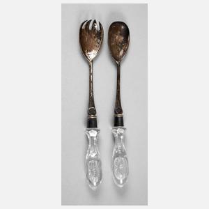 Salatbesteck mit Kristallgriffen