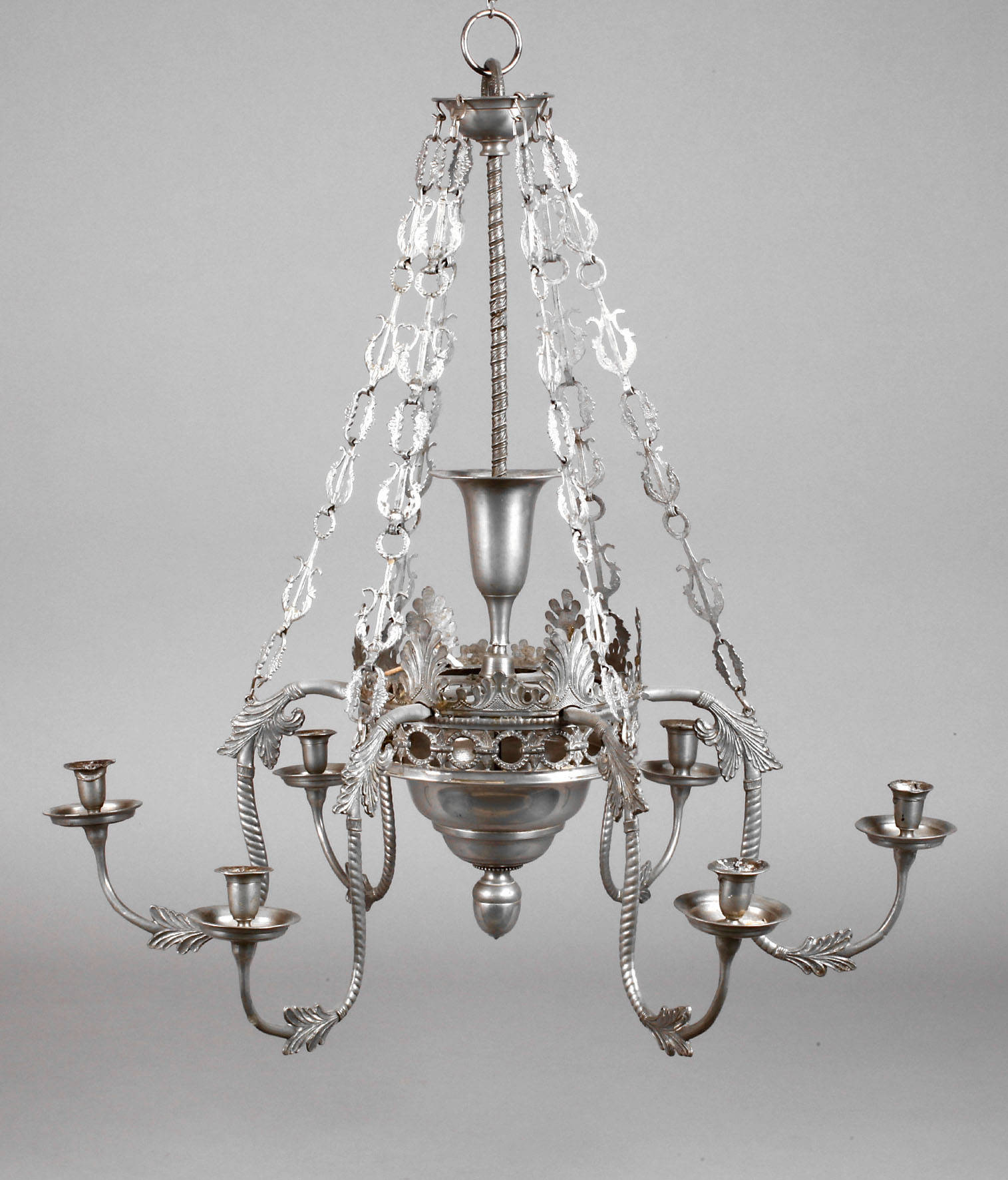 Erzgebirgischer Zinndeckenleuchter