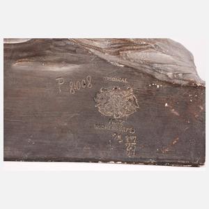 Ferdinand Lügerth, übergroße Keramik Siegfried und Brünhild