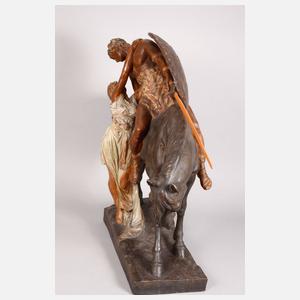 Ferdinand Lügerth, übergroße Keramik Siegfried und Brünhild