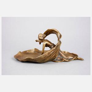 Figürliche Bronzeschale Jugendstil
