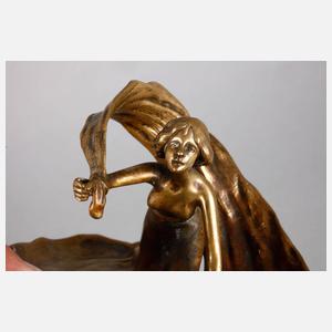 Figürliche Bronzeschale Jugendstil