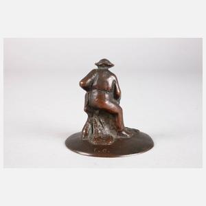 Monogrammist C.B., Kleinbronze Fischer mit Netz
