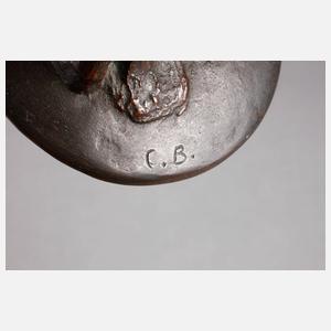 Monogrammist C.B., Kleinbronze Fischer mit Netz