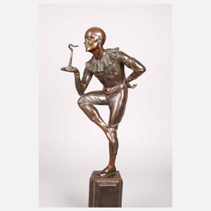 Pierrot als Schlangenbeschwörer