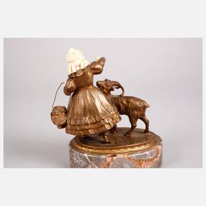 Campbell, Chryselephantine Mädchen mit Ziege