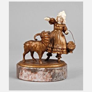 Campbell, Chryselephantine Mädchen mit Ziege