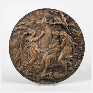 Reliefbildplatte Adam & Eva