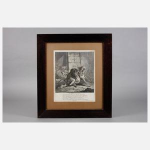 Johann Elias Ridinger, ”Das Pferd und der Löwe”