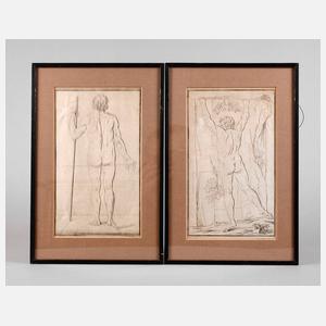 Paar Männerrückenakte